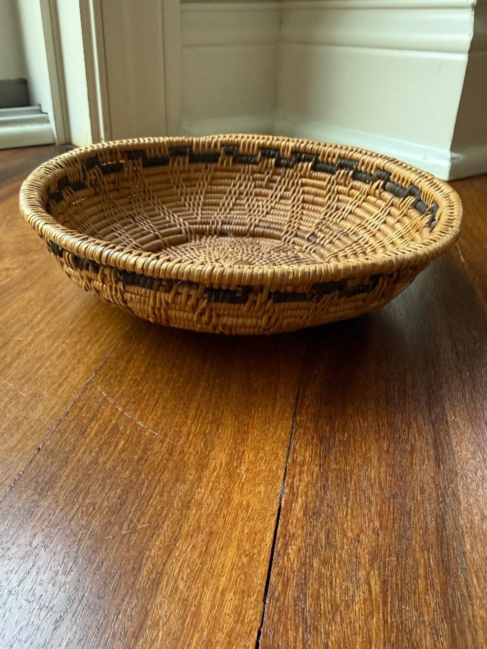 Vintage Hand Woven Round Basket